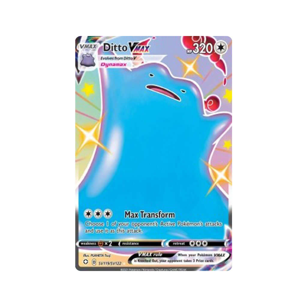 shiny ditto vmax pokemon card Pokemon Einzelkarte Ditto VMAX SV119/SV122 (EN)