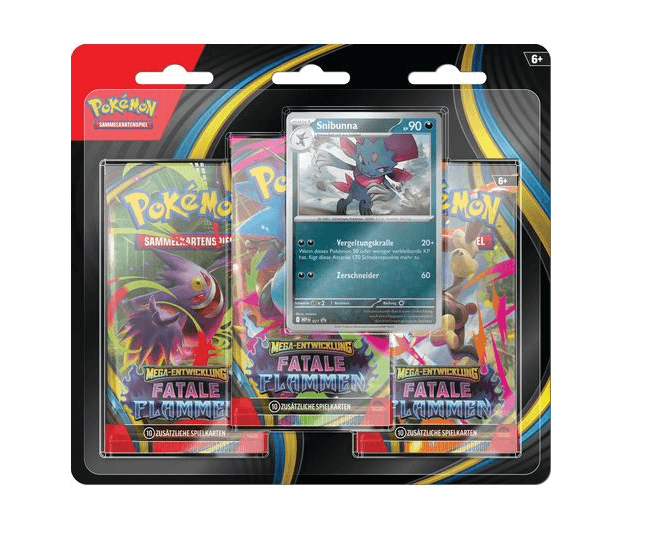 Pokemon Fatale Flammen 3er Blister Snibunna (DE)